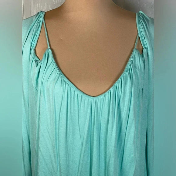 🩵‎ SAGE COLD SHOULDER TEAL DRESS NEW SMALL - Picture 4 of 6